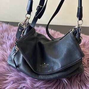 Kate Spade black leather New York cobble hill little minka shoulder bag